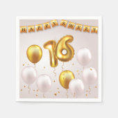 Serviette En Papier Golden Glow Sweet 16 Party  (Devant)