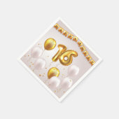 Serviette En Papier Golden Glow Sweet 16 Party  (Coin)