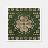 Serviette En Papier Golden Irish Shamrock four-leaf clover (Devant)