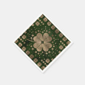 Serviette En Papier Golden Irish Shamrock four-leaf clover (Coin)