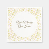 Serviette En Papier Golden Love Hearts Confetti Élégant Script moderne (Devant)