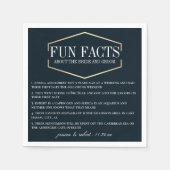 Serviette En Papier Golden Navy Blue Fun Facts Personnalisé (Devant)