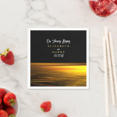 Serviette En Papier Golden Ocean, Elégant Mariage plage (En situation)