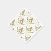 Serviette En Papier Golden Octopus & Sea Shells Beach Anniversaire Fêt (Coin)