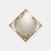 Serviette En Papier Golden Ornate Frame with Pearls (Coin)