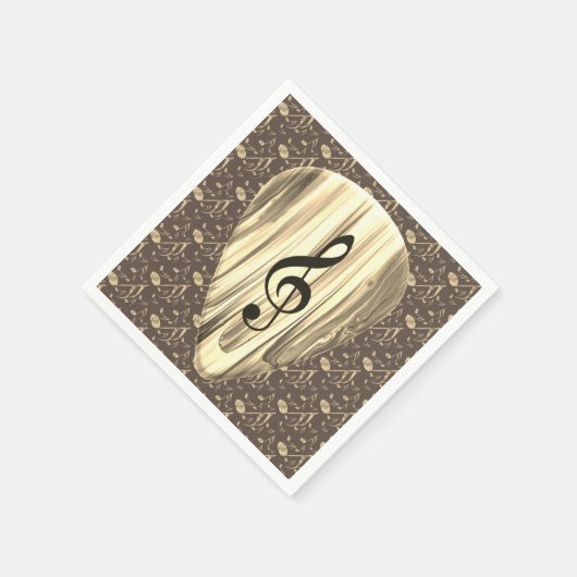 Serviette En Papier Golden Plectron - Design élégant pour les mélomane (Coin)