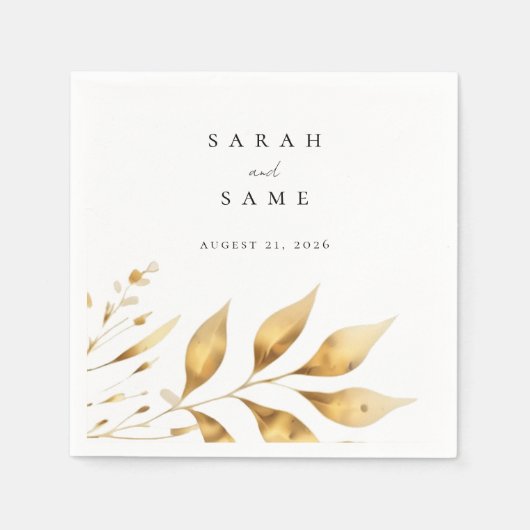 Serviette En Papier Golden Radiance Wedding Napkins (Devant)