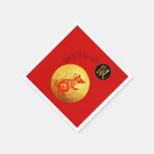 Serviette En Papier Golden Red Rat Papercut Chinois Nouvel An 2020 PPN (Coin)