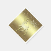 Serviette En Papier Golden Reindeer Snowy Holiday Napkin (Coin)