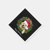 Serviette En Papier Golden Retrieve in holiday wreath (Coin)