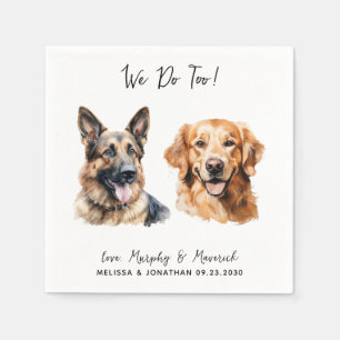 Serviette En Papier Golden Retriever Allemand Shepherd Mariage chien