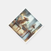 Serviette En Papier Golden Retriever assis devant le ventilateur (Coin)