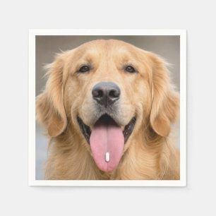 Serviette En Papier Golden Retriever avec une Pilule