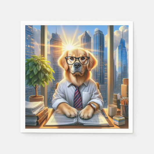 Serviette En Papier Golden Retriever Business (Devant)