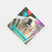 Serviette En Papier Golden Retriever Chien avec Ballons Anniversaire (Coin)