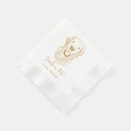 Serviette En Papier Golden Retriever Chien Boisson Personnalisée Sur M (Coin)