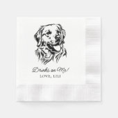 Serviette En Papier Golden Retriever Chien Boissons Personnalisées Sur (Devant)
