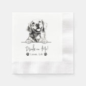 Serviette En Papier Golden Retriever Chien Boissons Personnalisées Sur (Devant)