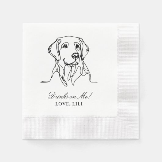 Serviette En Papier Golden Retriever Chien Boissons Personnalisées Sur (Devant)