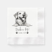 Serviette En Papier Golden Retriever Chien Boissons Personnalisées Sur (Devant)