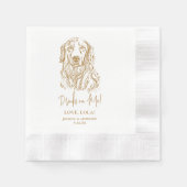 Serviette En Papier Golden Retriever Chien Boissons personnalisées sur (Devant)