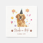 Serviette En Papier Golden Retriever Chien Boissons Personnalisées Sur (Devant)