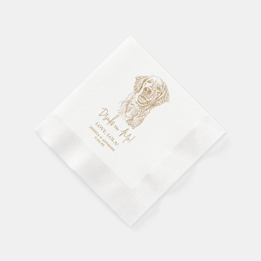 Serviette En Papier Golden Retriever Chien Boissons personnalisées sur (Coin)