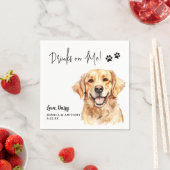 Serviette En Papier Golden Retriever Chien Boissons Personnalisées Sur (En situation)