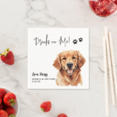 Serviette En Papier Golden Retriever Chien Boissons Personnalisées Sur (En situation)