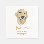 Serviette En Papier Golden Retriever Chien Boissons personnalisées sur (Devant)