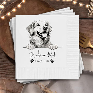 Serviette En Papier Golden Retriever Chien Boissons Personnalisées Sur
