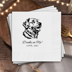 Serviette En Papier Golden Retriever Chien Boissons Personnalisées Sur