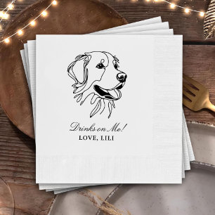 Serviette En Papier Golden Retriever Chien Boissons Personnalisées Sur