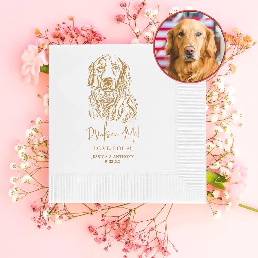 Serviette En Papier Golden Retriever Chien Boissons personnalisées sur