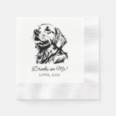 Serviette En Papier Golden Retriever Chien Boissons Personnalisées Sur (Devant)