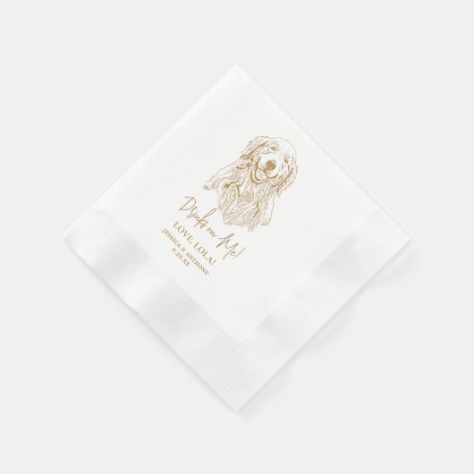Serviette En Papier Golden Retriever Chien Boissons personnalisées sur (Coin)