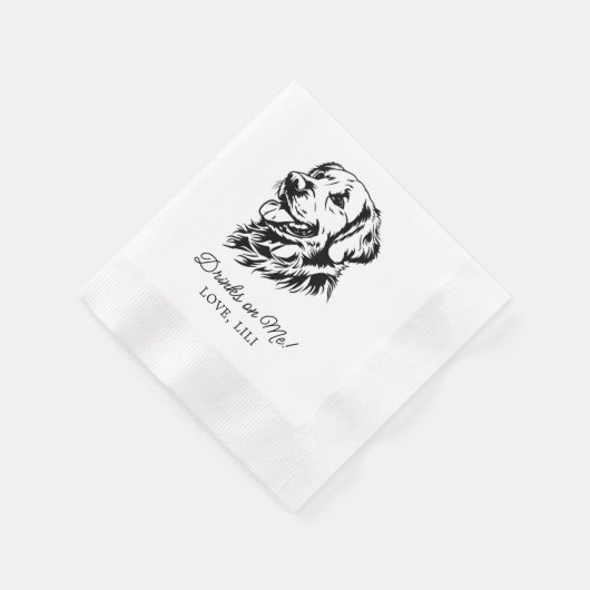 Serviette En Papier Golden Retriever Chien Boissons Personnalisées Sur (Coin)