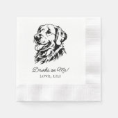 Serviette En Papier Golden Retriever Chien Boissons Personnalisées Sur (Devant)