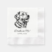 Serviette En Papier Golden Retriever Chien Boissons Personnalisées Sur (Devant)