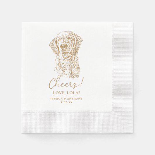 Serviette En Papier Golden Retriever Chien Chefs Personnalisés serviet (Devant)
