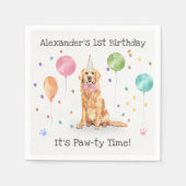 Serviette En Papier Golden Retriever Chien fête d'anniversaire (Devant)
