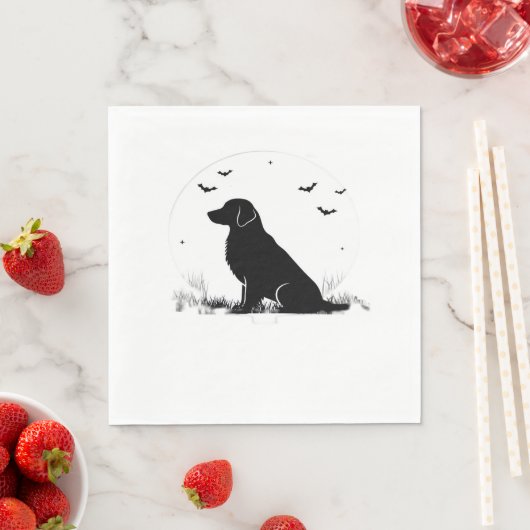 Serviette En Papier Golden Retriever Chien - Halloween Moon Silhouette (En situation)