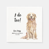Serviette En Papier Golden Retriever Chien Mariage (Devant)