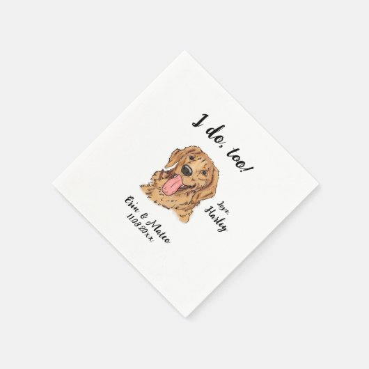 Serviette En Papier Golden Retriever Chien Mariage Cocktail Napkins (Coin)