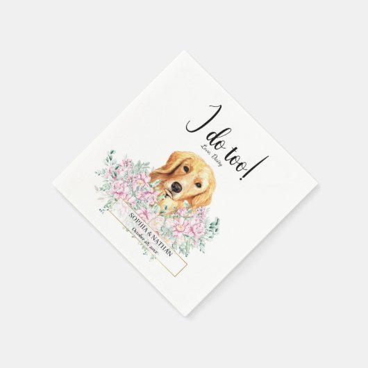 Serviette En Papier Golden Retriever Chien Mariage Cocktail Napkins (Coin)