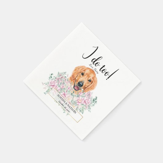 Serviette En Papier Golden Retriever Chien Mariage Cocktail Napkins (Coin)