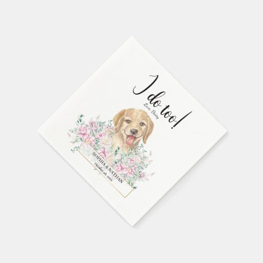 Serviette En Papier Golden Retriever Chien Mariage Cocktail Napkins (Coin)