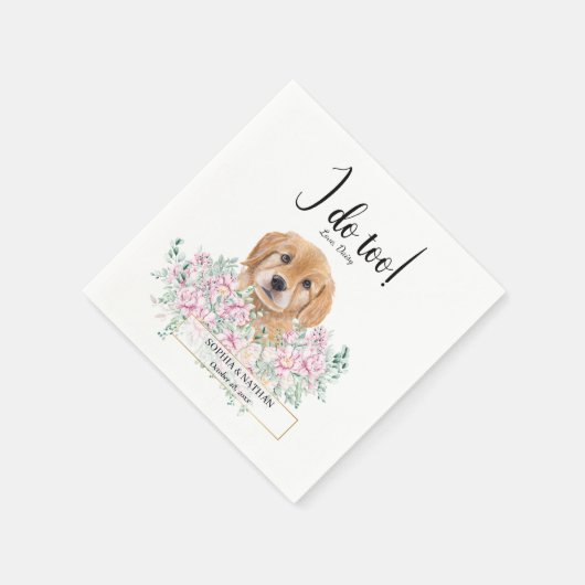 Serviette En Papier Golden Retriever Chien Mariage Cocktail Napkins (Coin)
