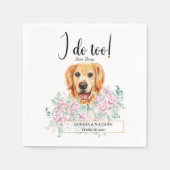 Serviette En Papier Golden Retriever Chien Mariage Cocktail Napkins (Devant)