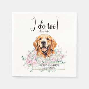 Serviette En Papier Golden Retriever Chien Mariage Cocktail Napkins